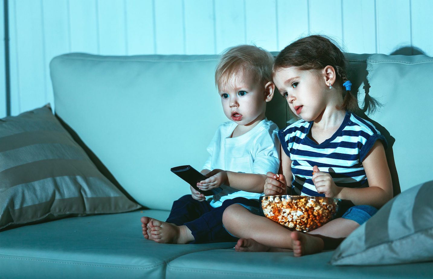 Children watching television